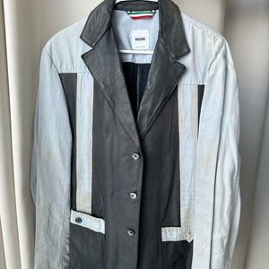 Moschino Leather and Linen Jacket